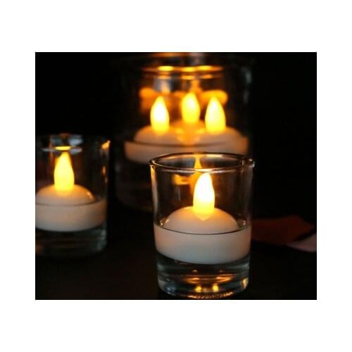 12pcs Float on Water Home Decor Floating Waterproof Flameless Led Battery Operated Party for Party Wedding Tea Light Candle Lamp