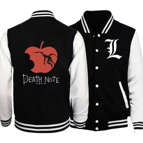 2020 The Death Note Baseball Jacket Men Women Fashion Baseball Shirt The Death Note Anime Sport Jacket Baseball Jersey Overshirt