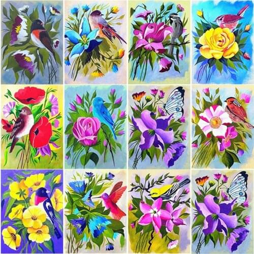 5D DIY Diamond Painting Flowers /birds Diamond Embroidery Animal Scenery Cross Stitch Full Square Round Drill Crafts Home Decor