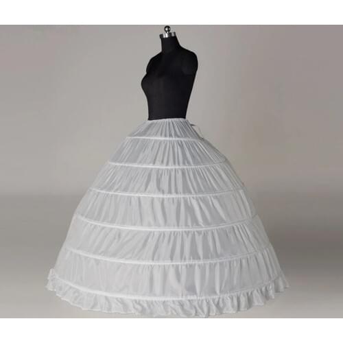 6 Hoops Bridal Wedding White Petticoat Marriage Skirt Crinoline Underskirt Wedding Accessories Jupon