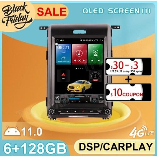 Android11 128GB Tesla Style for Ford Raptor F150 2015 2020 GPS Car Navigation Multimedia Video Stereo Player Radio Carplay 2 DIN