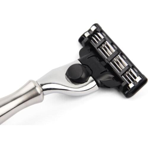 304 Stainless Steel Safety Razor Handle Men Shaving Cartridge Razor Pure Metal Replaceable Razor Blade Holder