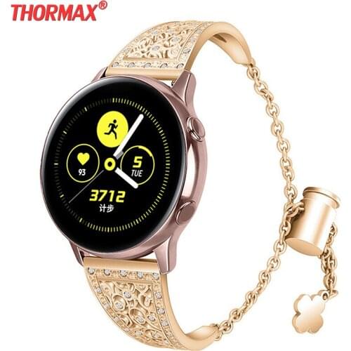 20mm 22mm Bracelet for Samsung Galaxy Watch 42mm 46mm Galaxy Active Luxury Diamond Women Stainless Steel Watchband Strap Band