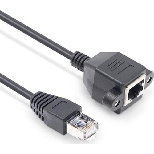 RJ45 CAT5e Ethernet Cable Lan Cable RJ45 Male to Female Extend Cord Screw Panel Mount RJ45 M/F Cable 0.3m/0.5m/1m/1.5m/2m/3m