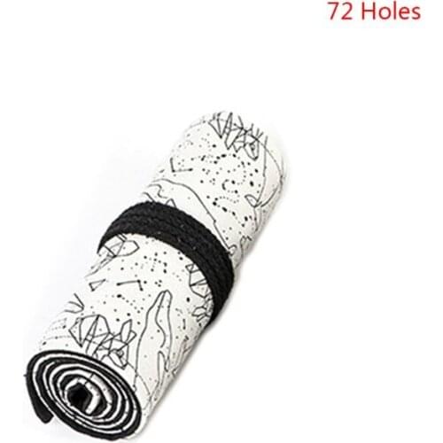 Constellation 12/24/36/48/72 Hole Canvas Roll Pen Curtain Pencil Bag Case Makeup 24BB