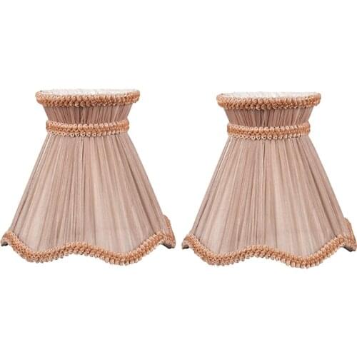 GTBL Candle Chandelier Lampshade Set of 2 Clip on Drop Light Lampshade Wall Lamp Fabric Light Shade