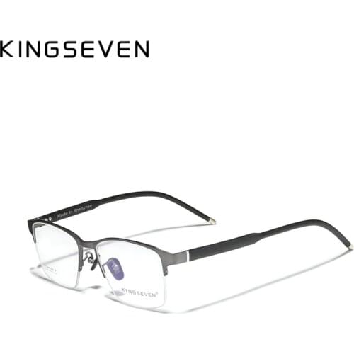 KINGSEVEN Pure Titanium Glasses Frame Men 2020 Prescription Eye Glasses for Men Square Eyeglasses Myopia Optical Frames Eyewear