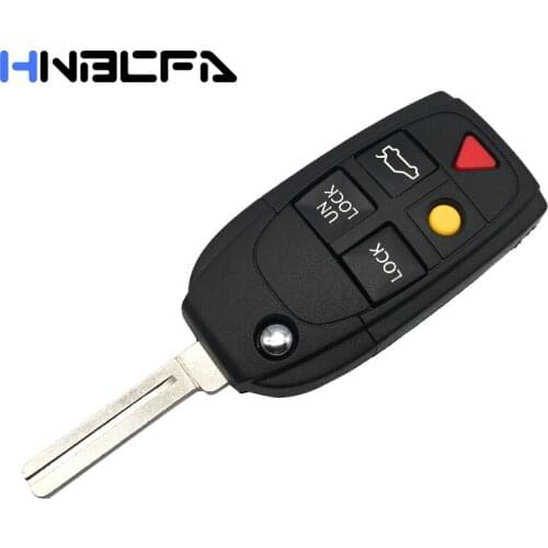 New Replacement 5 Buttons Smart Remote Flip Folding Key Shell For Volvo V50 V70 S60 S80 C30 XC70 XC90 Fob Car Key Case
