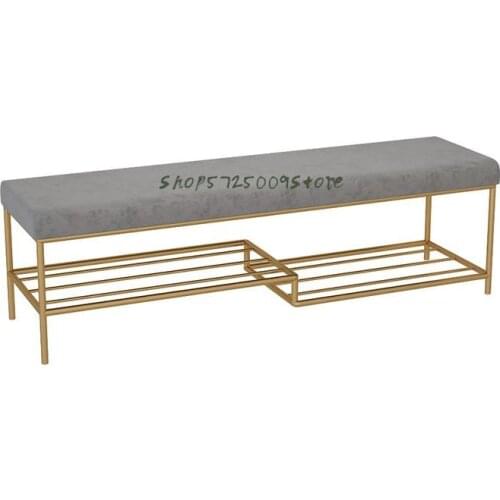 Shoe Changing Stool Store At The Door Of Home Shoe Store Wear Type Shoe Cabinet Nordic Bed End Strip Iron Rest Storage Stool Pac