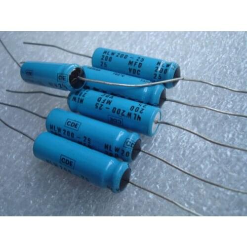 Original new 100% large D axial longevity resin head 25V 200UF replacing 220UF coarse copper foot audio capacitor (Inductor)