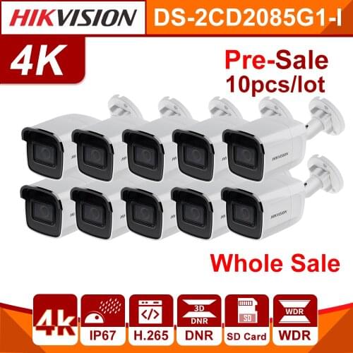 Pre-sale Hikvision Darkfighter Original DS-2CD2085G1-I 8MP 20fps Bullet Network CCTV IP Camera H.265+ POE SD Card Slot 10pcs/lot
