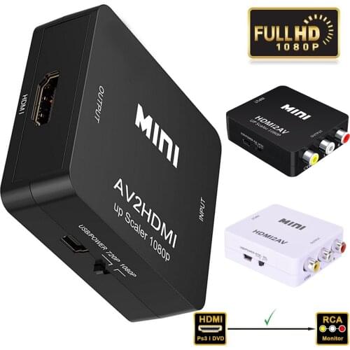 1080P/720P Video Audio Converter HDMI-compatible to AV/RCA Composite CVBS Adapter for PC Laptop HDTV STB VHS VCR Comb Camera