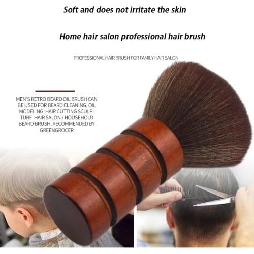 Barber pure wooden handle broken hair brush haircut accessories hair brush hair brush neck cleaning soft brush styling tool