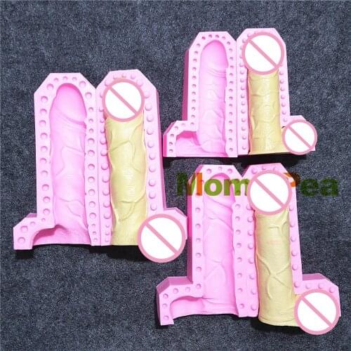 Mom&Pea 1270-2 Free Shipping Penis Shaped Silicone Mold Cake Decoration Fondant Cake 3D Mold Food Grade