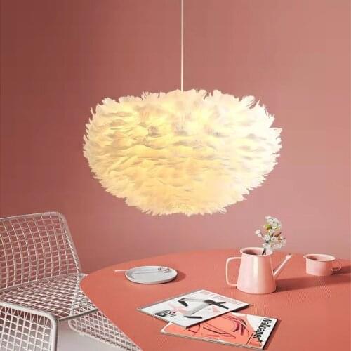 Modern Led Ceiling Chandeliers Lights For Living Bedroom Dining Room white feather Fixtures Home Indoor Lighting Pendant Lamps