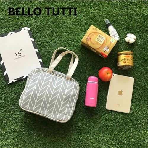 BELLO TUTTI Original New Women Beach Tote Bags Cotton Linen Zipper Shopping Phone Handbags Fruit Lunch Bag Money Clip Key Wallet