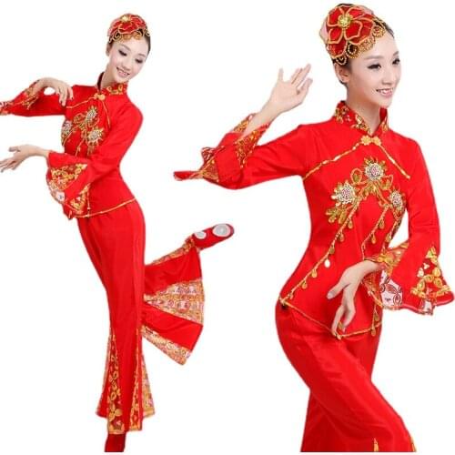 Dance Costumes Middle-aged Yangko Clothing Ethnic Fan Dance Performance Clothing Square Dance Clothes