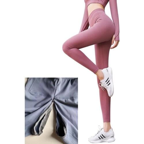 Outdoor Sex Yoga Pants Fitness Gym High Waist Hidden Zipper Open Crotch Couple Outdoor Sex for Women Crotchless Leggings