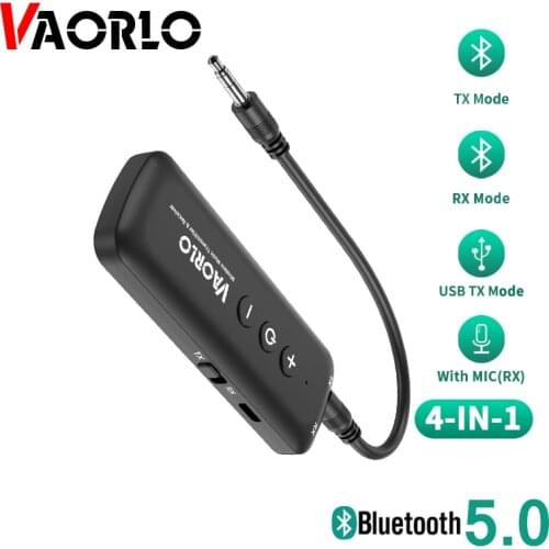 Low Latency USB Bluetooth 5.0 Adapter Dongle 4-IN-1 Stereo Wireless Audio Transmitter Receiver 3.5mm AUX RCA Jack For TV PC Car