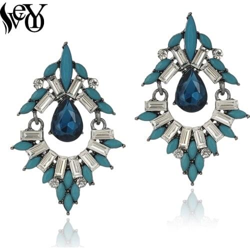 VEYO Hollow Elegant Acrylic Crystal Drop Earrings Party Dangle Earrings Fashion Jewelry for Women Gift New