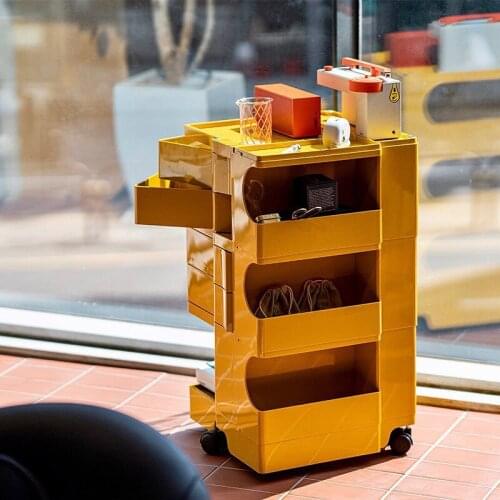Rotating Storage Cabinet Storage Cabinet Removable Trolley Bedside Table Vintage Furniture Organization Desk Storage Office