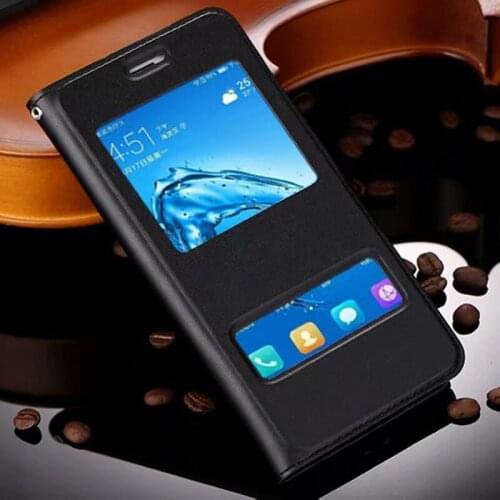 High Quality Hot Flip Ultrathin View Window Leather Case For Huawei Y7 2017 Luxury Phone Cover