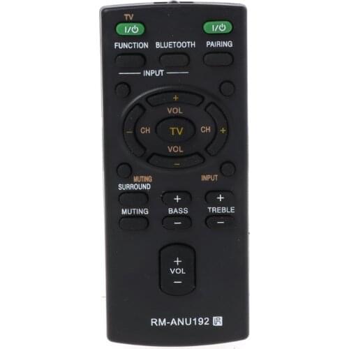Replace Remote Control RM-ANU192 for Sony Smart LCD LED TV HT-CT60BT SA-CT60BT SA-CT60 Sound Bar Television Controller