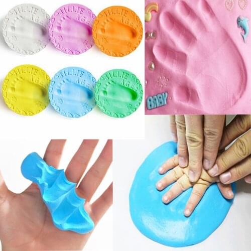 1PC Funny Care Air Drying Soft Clay Baby Hand Print Footprint Imprint Kit Casting Parent-child Hand Ink Pad Fingerprint 1045B
