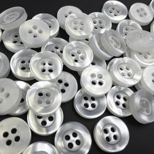 1000pcs 10mm Resin Pearl White Button 4holes Buttons Shirt Buttons Apparel Supplies Sewing Accessories