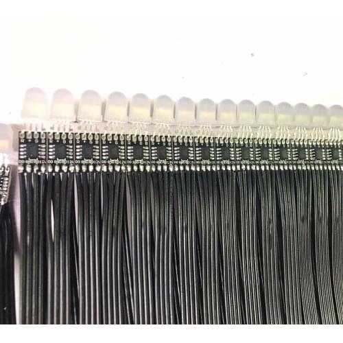 DC12V 100pcs/string WS2818-RGB full color addressable LED pixel light;non-waterproof;10cm wire spacing;with all BLACK color wire