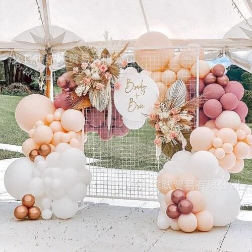 144pcs Cream Peach Balloon Garland Wedding Decoration Rose Gold White Dusty Pink Ballon Arch Birthday Party Baby Shower Decor