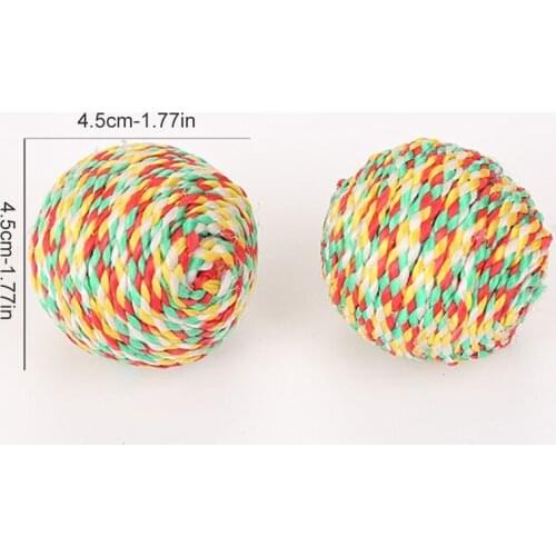 3PCS Random Color Cat Toy Ball Colorful Nylon Rope Ball Funny Interactive Toy Cat Chew Toy Cat Play Ball Toy Legendog