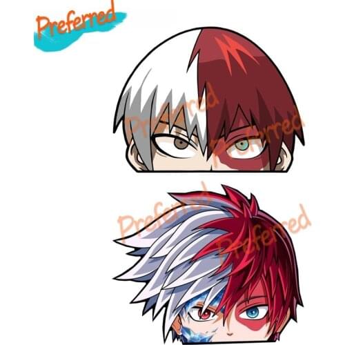 3D SHOTO TODOROKI Peeking Anime Decal Motocross Racing Laptop Helmet Trunk Wall Vinyl Car Sticker Die Cutting