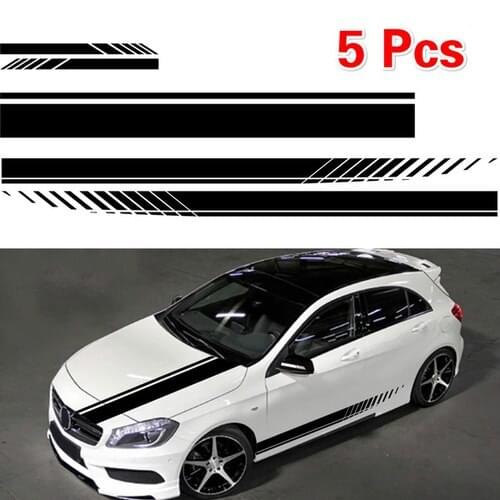 5pcs car sticker body waist line sticker side skirt stripe car hood rearview mirror vehicle sticker garland car accessories