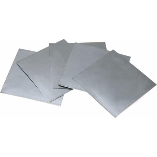 5pcs 0.2mm Thickness 99.9% Pure Zinc Sheet Plate Set 140*140mm For Science Lab