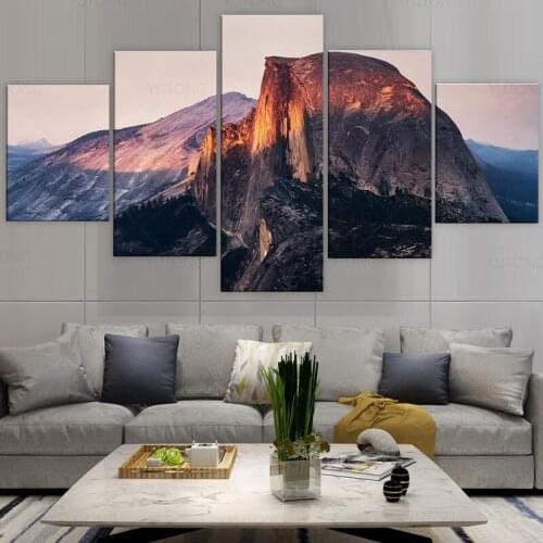 5 Piece Canvas Wall Art Mountain Landscape Half Dome in Yosemite National Park California USA print poster Modern Home Decor