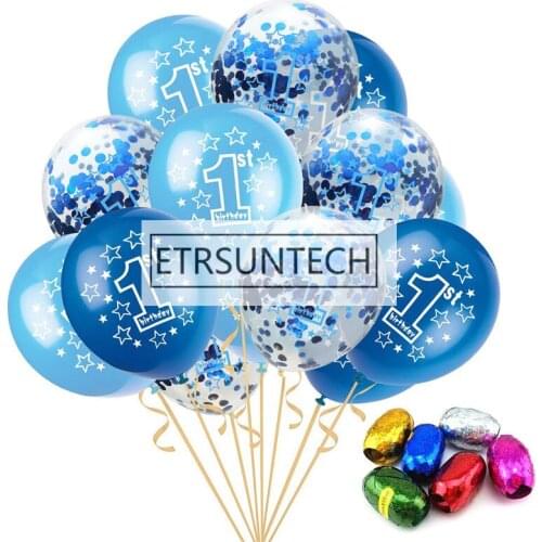 50set Baby Shower Birthday Balloons Set Balloons Confetti for Boy Girl 1 Year Old Birthday Party Accessories