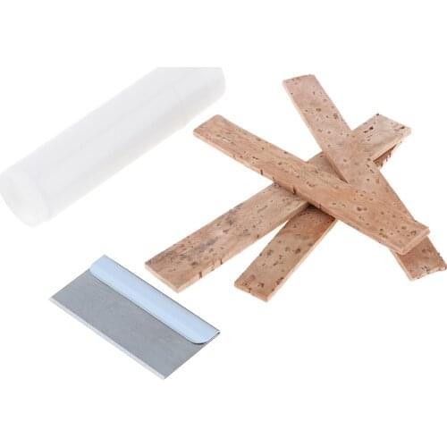 6pcs / lot Clarinet Neck Cork Replacement Kits with 4pcs Corks & Lubricating Grease Oil & Blade Made of Natural Cork