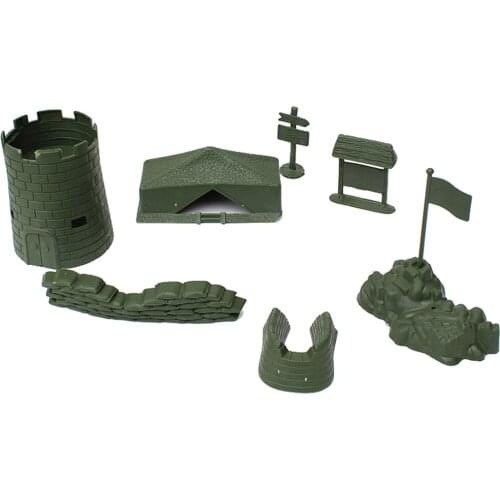 7 Piece Set Base Set Bulding Castle Accessories Blockhouse Camp Tent
