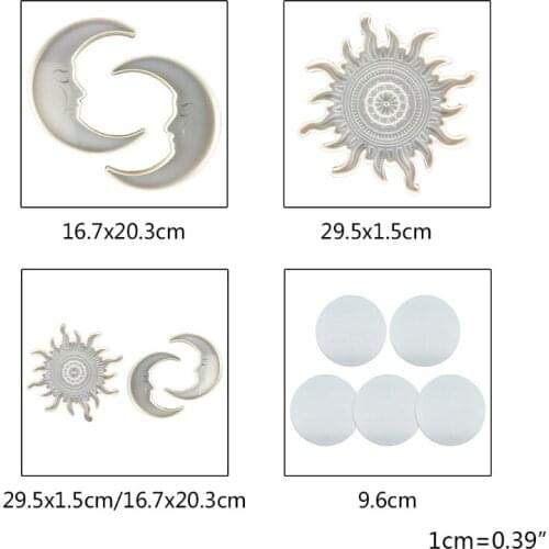 831A Sun Moon Decor Epoxy Resin Mold Wall Mirror Wall Clocks Silicone Mould DIY Crafts Jewelry Pendant Casting Tool