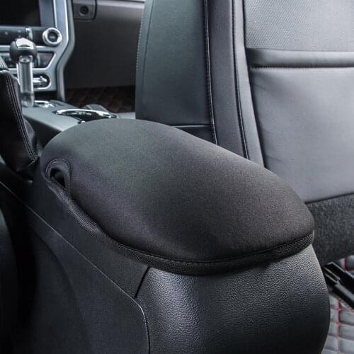 Chuang Qian Accessories Neoprene Central Armrest Console Box Pad Cover For Ford Mustang 2015-2019 Armrest Storage Box Cover