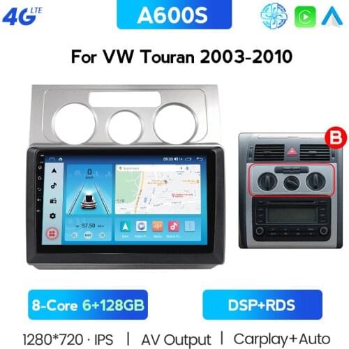 RDS 1280*720 IPS DSP Autoradio Android 10 For Volkswagen Touran 1 2003-2010 Car Radio Multimedia Video Player GPS Navigation BT