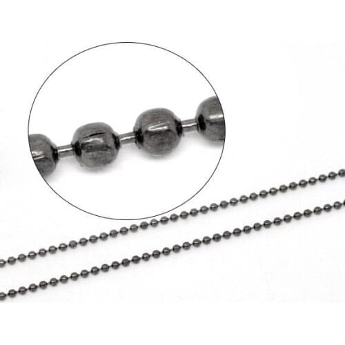 Free shipping!!!!100M/ Gunmetal Ball Chains Findings 2.4mm