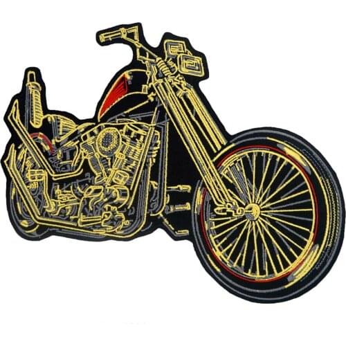 Large motorcycle Embroidered punk biker Patches Clothes Stickers Apparel Accessories Badge