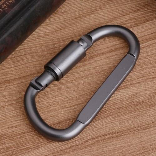 D Shaped Camping Carabiner Aluminum Alloy Locking Hook Ring Key Climbing Tools
