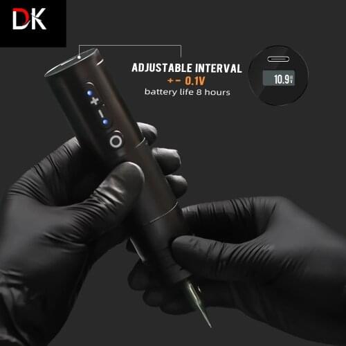 DK Ninja Wireless Tattoo Pen Machine Powerful Coreless DC Motor Fast Charging 2400 mAh Lithium Battery for Artist Body