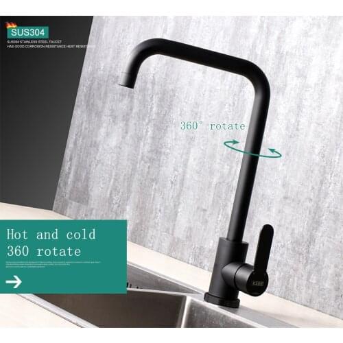 Europe black single level kitchen faucet sink mixer deck mounted hot and cold water mixer