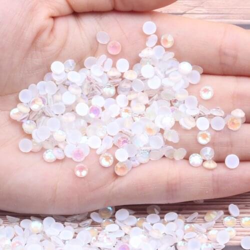 Fluorescent White AB Color New Glass Fluorescent Rhinestone Flatback Luminous Strass ss6-ss30 DIY Nail Bijoux Ongle Nail Art