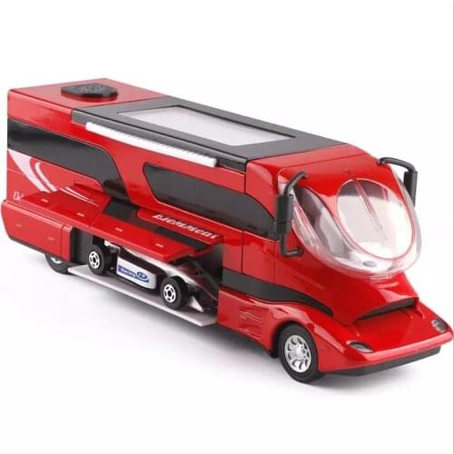 Simulation RV luxury travel car childrens toy car model return force alloy car model childrens birthday gift
