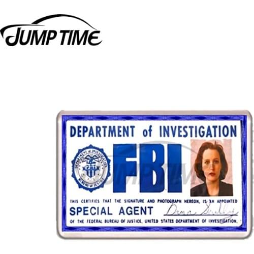 JumpTime 13 x 3.6cm For Dana Scully the x Files Id Decal Sunscreen Car Sticker Creativite Bumper Waterproof Vinyl Car Wrap